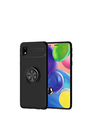 Samsung Galaxy A01 Core Uyumlu Kılıf Zore Ravel Silikon Kapak Siyah