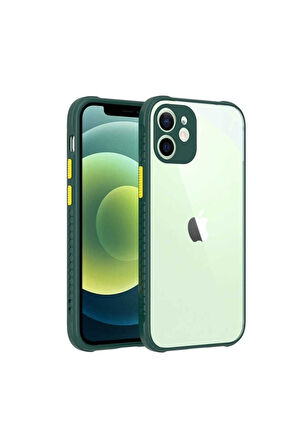 Apple iPhone 12 Uyumlu Kılıf Zore Kaff Kapak Koyu Yeşil