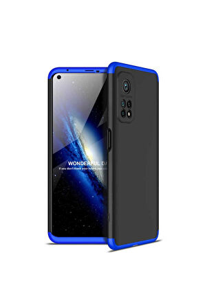 Xiaomi Mi 10T Pro 5G Uyumlu Kılıf Zore Ays Kapak Siyah-Mavi