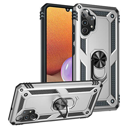 Samsung Galaxy A32 4G Uyumlu Kılıf Zore Vega Kapak Gri