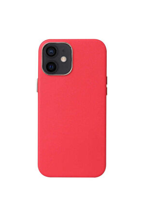 Apple iPhone 12 Pro Uyumlu Kılıf Zore Leathersafe Wireless Kapak Kırmızı