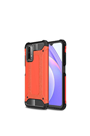 Xiaomi Redmi Note 9 4G Uyumlu Kılıf Zore Crash Silikon Kapak Kırmızı