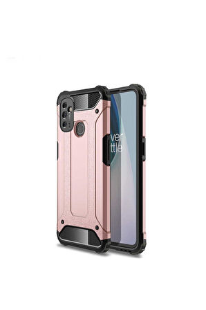OnePlus Nord N100 Uyumlu Kılıf Zore Crash Silikon Kapak Rose Gold