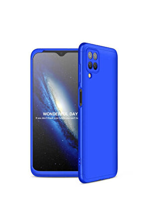 Samsung Galaxy A12 Uyumlu Kılıf Zore Ays Kapak Mavi
