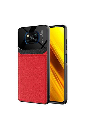 Xiaomi Poco X3 Uyumlu Kılıf Zore Emiks Kapak Kırmızı