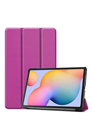Samsung Galaxy Tab A T580 10.1 Uyumlu Zore Smart Cover Standlı 1-1 Kılıf Mor
