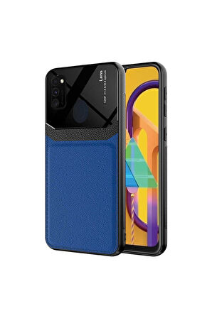 Samsung Galaxy M21 Uyumlu Kılıf Zore Emiks Kapak Lacivert
