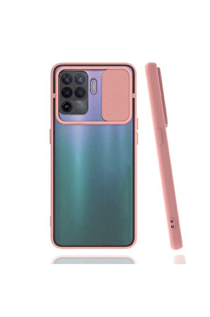 Oppo Reno 5 Lite Uyumlu Kılıf Zore Lensi Kapak Pembe Açık