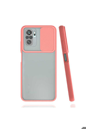 Xiaomi Redmi Note 10S Uyumlu Kılıf Zore Lensi Kapak Pembe Açık