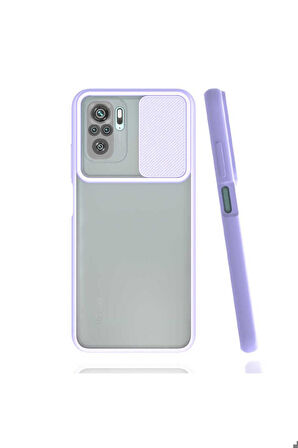 Xiaomi Redmi Note 10S Uyumlu Kılıf Zore Lensi Kapak Lila