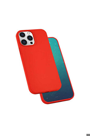 Apple iPhone 13 Pro Uyumlu Kılıf Zore Silk Silikon Kırmızı