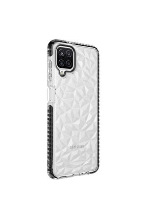 Samsung Galaxy A12 Uyumlu Kılıf Zore Buzz Kapak Siyah