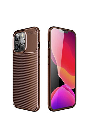 Apple iPhone 13 Pro Uyumlu Kılıf Zore Negro Silikon Kapak Kahverengi