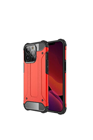 Apple iPhone 13 Pro Uyumlu Kılıf Zore Crash Silikon Kapak Kırmızı