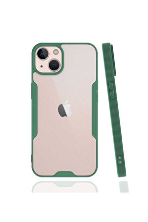 Apple iPhone 13 Uyumlu Kılıf Zore Parfe Kapak Koyu Yeşil