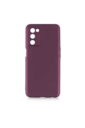 Oppo A55 5G Uyumlu Kılıf Zore Premier Silikon Kapak Mürdüm