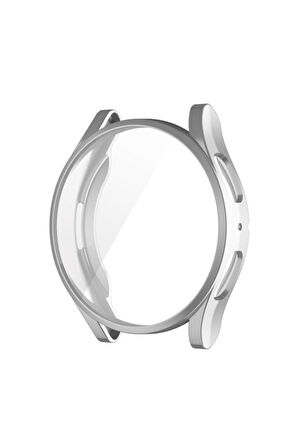 Samsung Galaxy Watch 4 Classic 46mm Uyumlu Zore Watch Gard 02 Koruyucu Silikon Gümüş