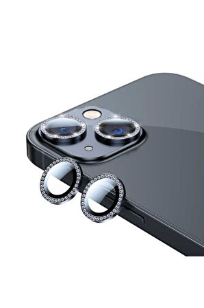 Apple iPhone 13 Mini Uyumlu CL-06 Kamera Lens Koruyucu Siyah