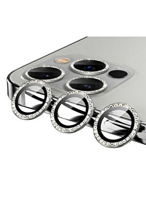 Apple iPhone 12 Pro Max Uyumlu CL-06 Kamera Lens Koruyucu Gümüş