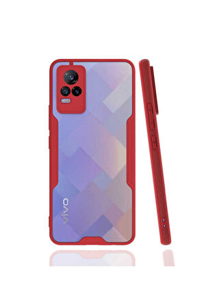 Vivo V21E Uyumlu Kılıf Zore Parfe Kapak Kırmızı