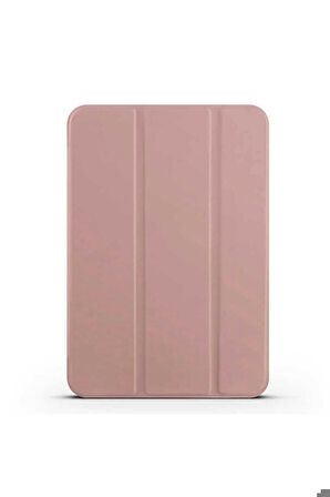 Apple iPad Mini 2021 (6.Nesil) Uyumlu Zore Smart Cover Standlı 1-1 Kılıf Gold