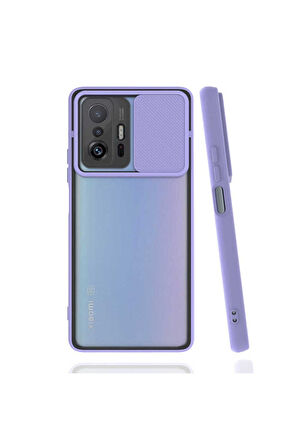 Xiaomi Mi 11T Pro 5G Uyumlu Kılıf Zore Lensi Kapak Lila