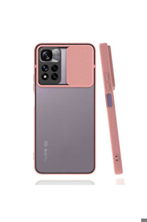 Xiaomi Redmi Note 11 Pro Plus 5G Uyumlu Kılıf Zore Lensi Kapak Pembe Açık