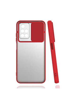 Xiaomi Redmi 10 Uyumlu Kılıf Zore Lensi Kapak Kırmızı