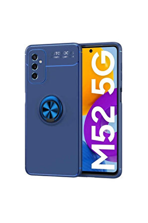Samsung Galaxy M52 Uyumlu Kılıf Zore Ravel Silikon Kapak Mavi