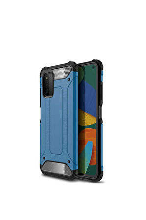 Samsung Galaxy A03S Uyumlu Kılıf Zore Crash Silikon Kapak Mavi