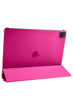 Apple iPad Pro 12.9 2021 (5.Nesil) Uyumlu Zore Smart Cover Standlı 1-1 Kılıf Pembe