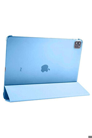 Apple iPad Pro 12.9 2021 (5.Nesil) Uyumlu Zore Smart Cover Standlı 1-1 Kılıf Mavi