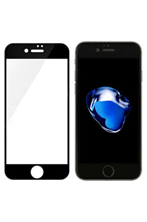 Apple iPhone 7 Uyumlu Zore 3D Muzy Temperli Cam Ekran Koruyucu Siyah