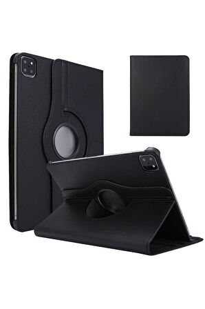 Apple iPad Pro 12.9 2021 (5.Nesil) Uyumlu Zore Dönebilen Standlı Kılıf Siyah