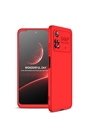 Xiaomi Poco M4 Pro 4G Uyumlu Kılıf Zore Ays Kapak Kırmızı
