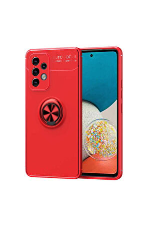 Samsung Galaxy A73 Uyumlu Kılıf Zore Ravel Silikon Kapak Kırmızı