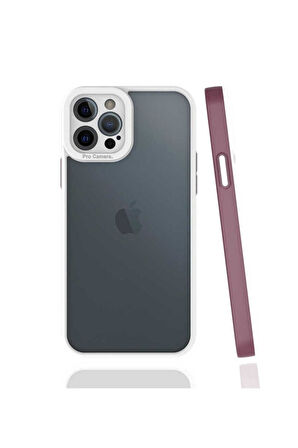 Apple iPhone 12 Pro Max Uyumlu Kılıf Zore Mima Kapak Mürdüm