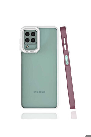 Samsung Galaxy A22 4G Uyumlu Kılıf Zore Mima Kapak Mürdüm