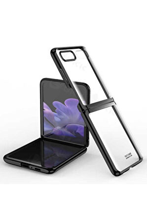 Samsung Galaxy Z Flip Uyumlu Kılıf Zore Kıpta Kapak Siyah