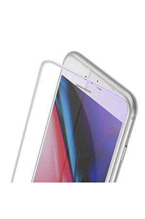 Apple iPhone SE 2022 Uyumlu Zore Anti-Dust Glass Temperli Ekran Koruyucu Beyaz