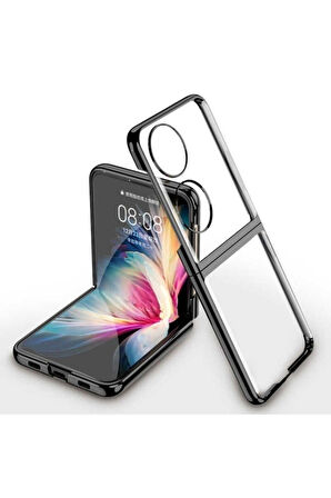 Huawei P50 Pocket Uyumlu Kılıf Zore Kıpta Kapak Siyah