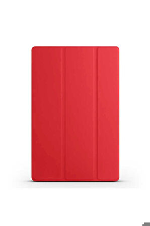 Samsung Galaxy Tab A8 10.5 SM-X200 (2021) Uyumlu Zore Smart Cover Standlı 1-1 Kılıf Kırmızı