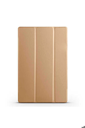 Samsung Galaxy Tab A8 10.5 SM-X200 (2021) Uyumlu Zore Smart Cover Standlı 1-1 Kılıf Gold