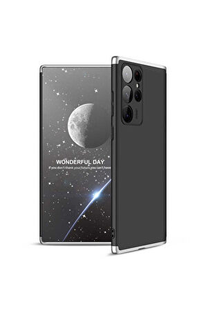 Samsung Galaxy S22 Ultra Uyumlu Kılıf Zore Ays Kapak Siyah-Gri