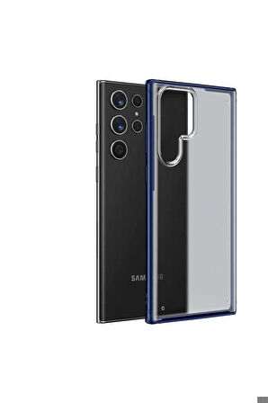 Samsung Galaxy S22 Ultra Uyumlu Kılıf Zore Volks Kapak Lacivert