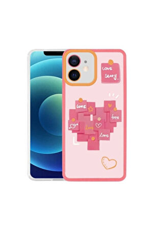 Apple iPhone 12 Uyumlu Kılıf Zore M-Fit Desenli Kapak Love Story No2