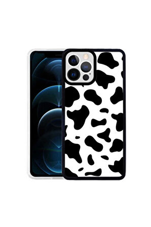 Apple iPhone 13 Pro Max Uyumlu Kılıf Zore M-Fit Desenli Kapak Cow No1