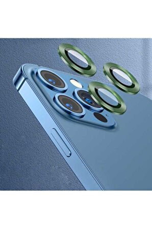 Apple iPhone 12 Pro Uyumlu CL-07 Kamera Lens Koruyucu Koyu Yeşil