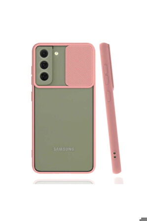 Samsung Galaxy S22 Plus Uyumlu Kılıf Zore Lensi Kapak Pembe Açık