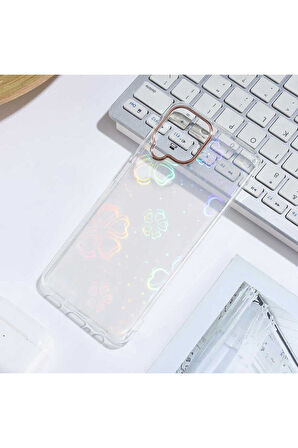 Samsung Galaxy M32 Uyumlu Kılıf Zore Sidney Desenli Sert Kapak Flower No3